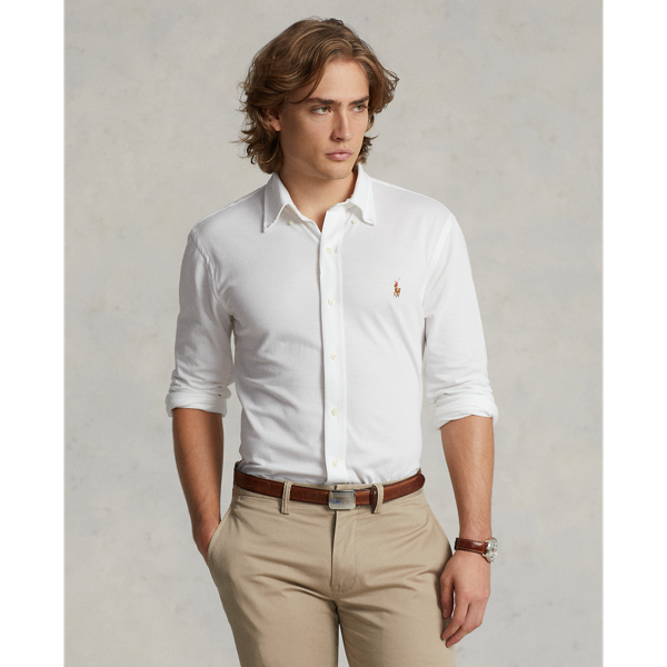 Shop Polo Ralph Lauren Knit Oxford Shirt In White