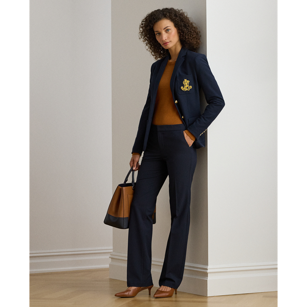 Prada Skinny Leg Light Mohair Pants In Navy