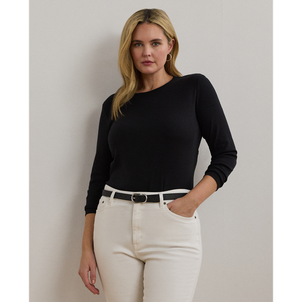 Polo Ralph Lauren Stretch Long-sleeve Tee In Polo Black
