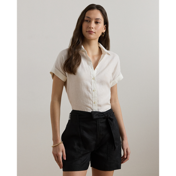 RALPH LAUREN RELAXED FIT LINEN SHORT-SLEEVE SHIRT 