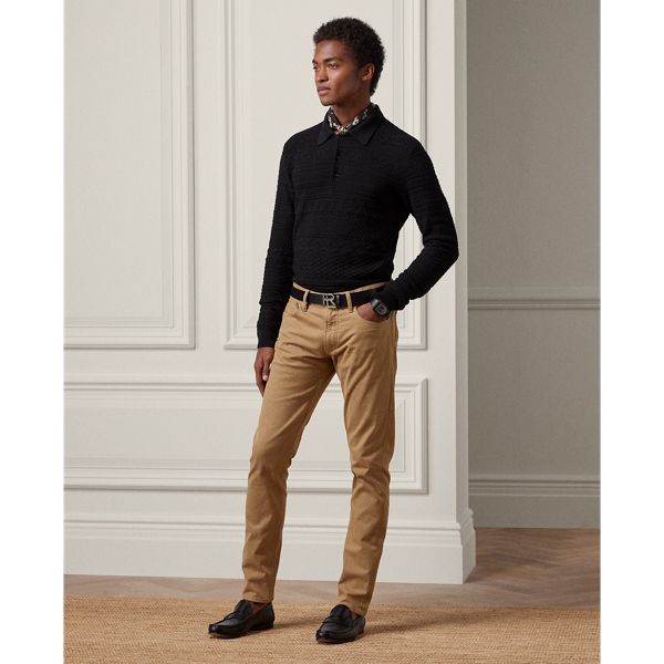 Ralph Lauren Purple Label Slim Fit Stretch Jean In Camel