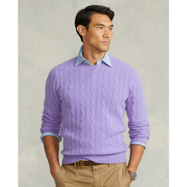 Polo Ralph Lauren The Iconic Cable-knit Cashmere Sweater In Aged Wine Heather