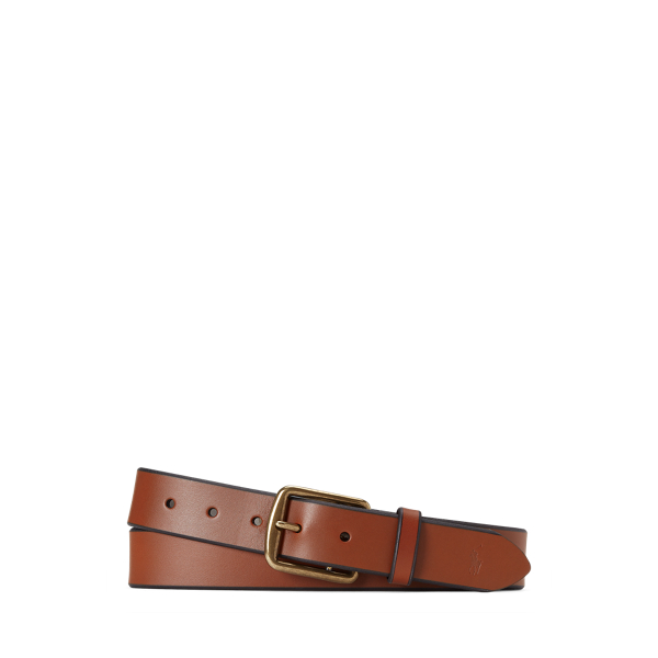 Polo Ralph Lauren Saddle Leather Dress Belt In Burgundy