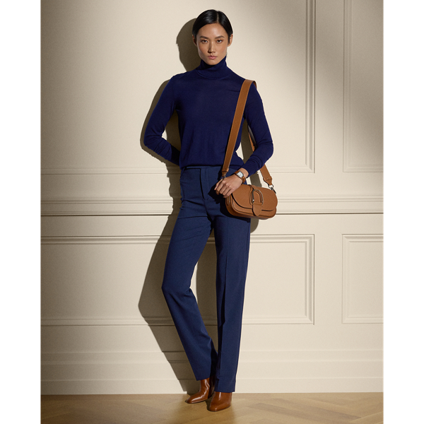 Polo Ralph Lauren Seth Wool Crepe Pant In Lux Navy