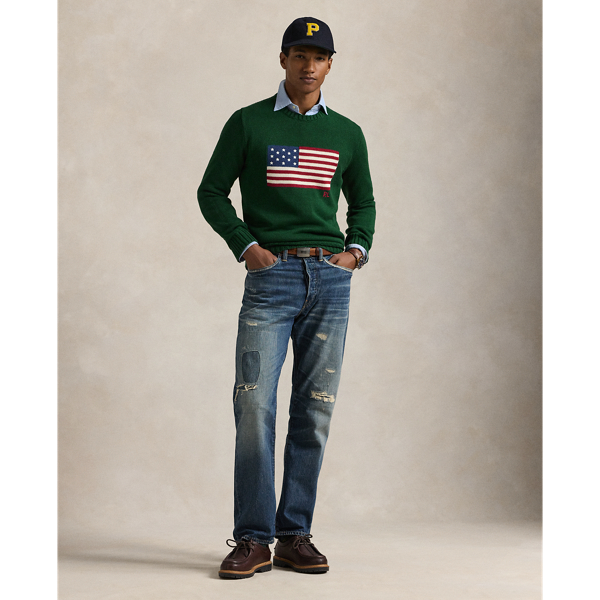 Polo Ralph Lauren The Iconic Flag Sweater In Northwest Pine