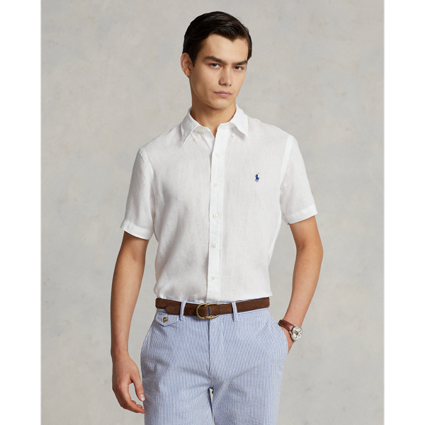 Polo Ralph Lauren Classic Fit Linen Shirt In White