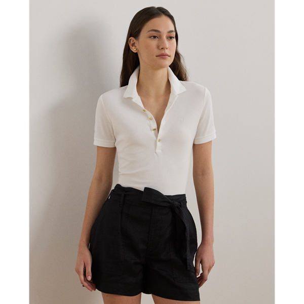 Lauren Ralph Lauren Pique Polo Shirt In White