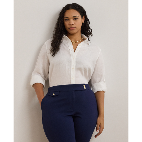 Lauren Woman Linen Shirt In White