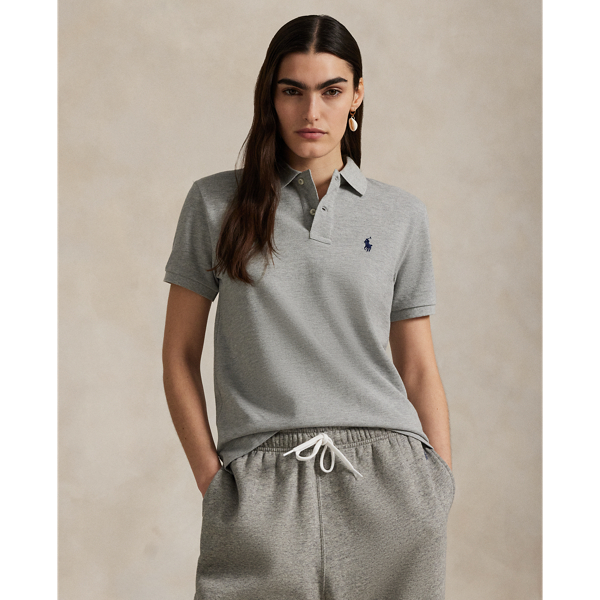 Polo Ralph Lauren Ralph Lauren The Iconic Classic Fit Mesh Polo Shirt In Gray