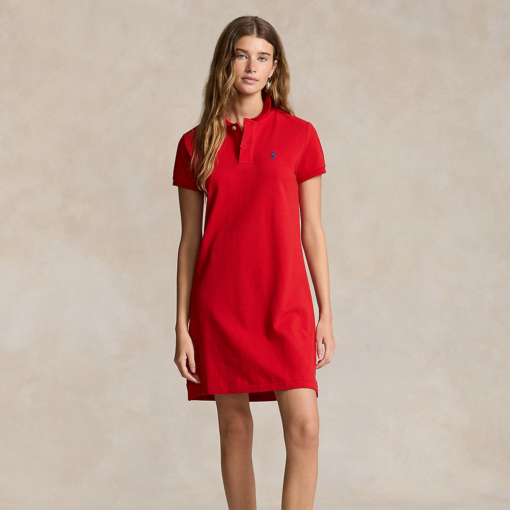 Ralph Lauren Cotton Mesh Polo Dress In Rl Red