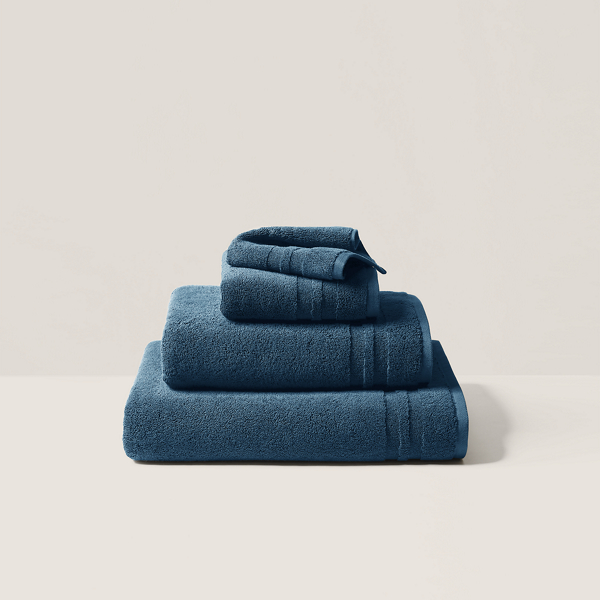 Polo Ralph Lauren Payton Bath Towels & Mat In True Harbour Blue