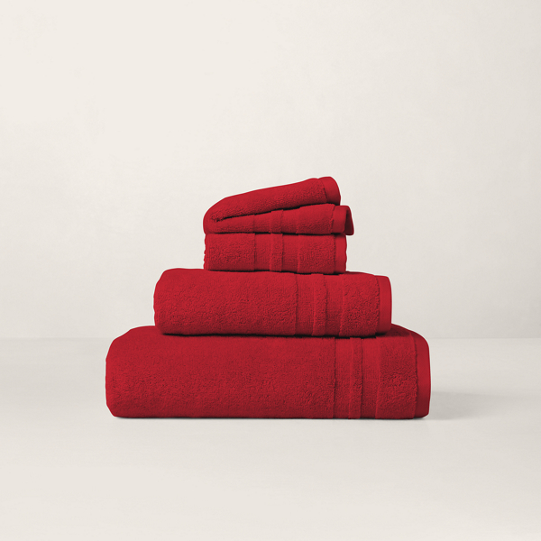 Polo Ralph Lauren Payton Bath Towels & Mat In True Lacquer Red