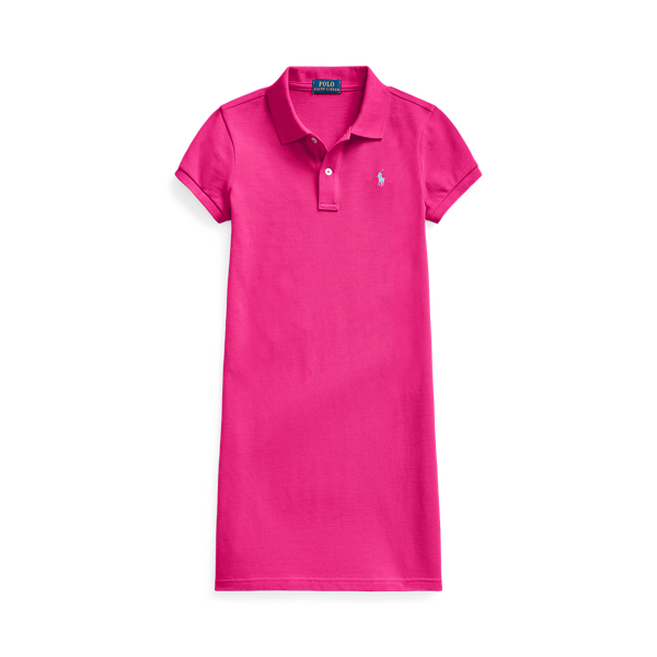 Polo Ralph Lauren Cotton Mesh Polo Dress In Pink Sky