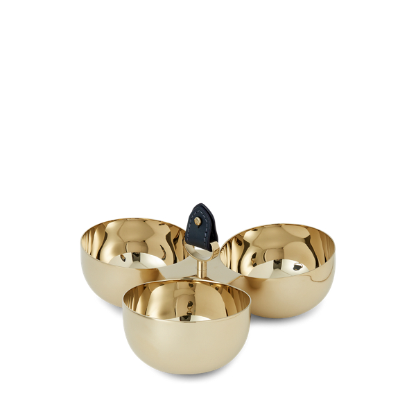 Shop Ralph Lauren Wyatt Triple Nut Bowl In Navy / Gold