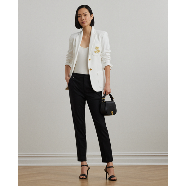 Petite - Double-Faced Stretch Cotton Trouser - Lauren Petite - Modalova