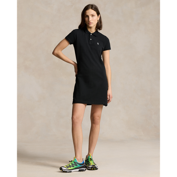 Polo Ralph Lauren Cotton Mesh Polo Dress In Polo Black