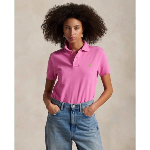 Ralph Lauren Classic Fit Mesh Polo Shirt In Dalia Pink