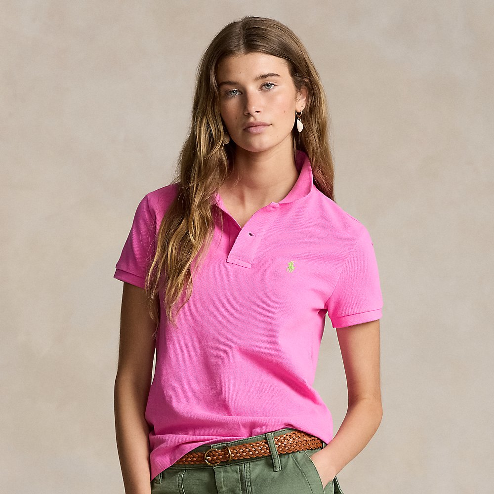 Ralph Lauren Classic Fit Mesh Polo Shirt In Dalia Pink