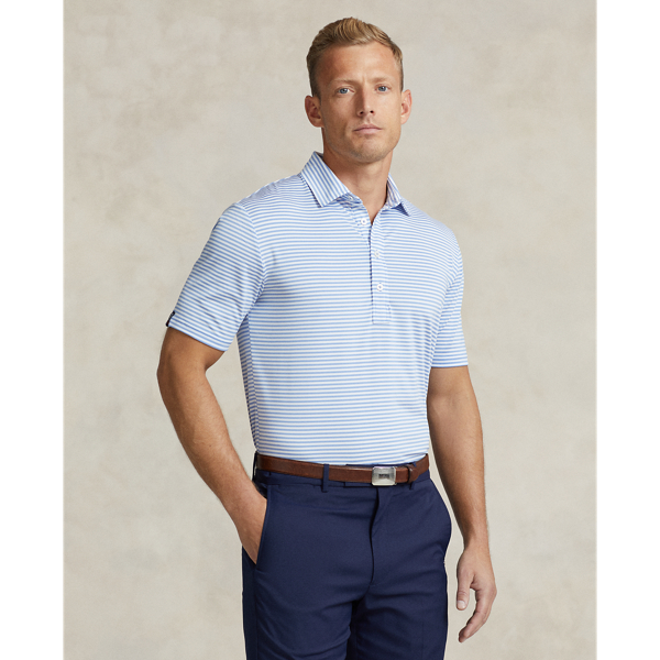 Rlx Golf Classic Fit Performance Polo Shirt In Blue Rain/ceramic White