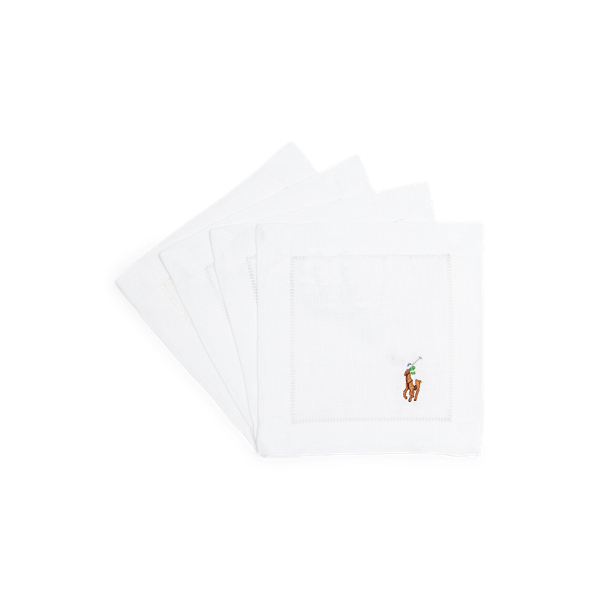 Shop Polo Ralph Lauren Pony Cocktail Napkin Set In Multi