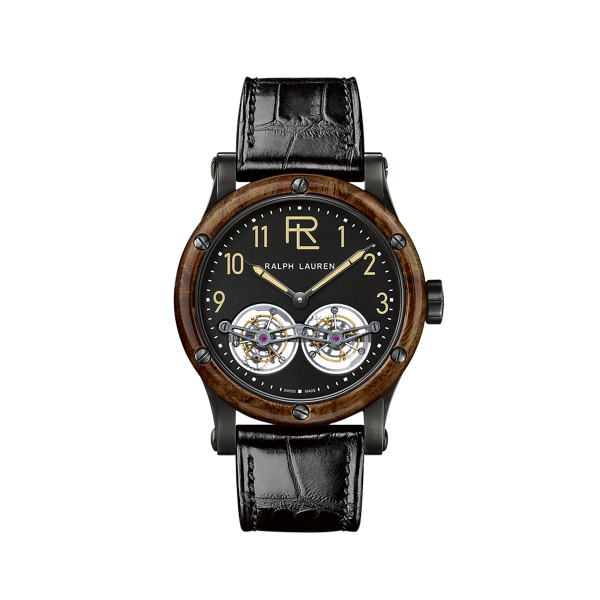 Polo Ralph Lauren Automotive Double Tourbillon Watch In Black Dial Tourbillon