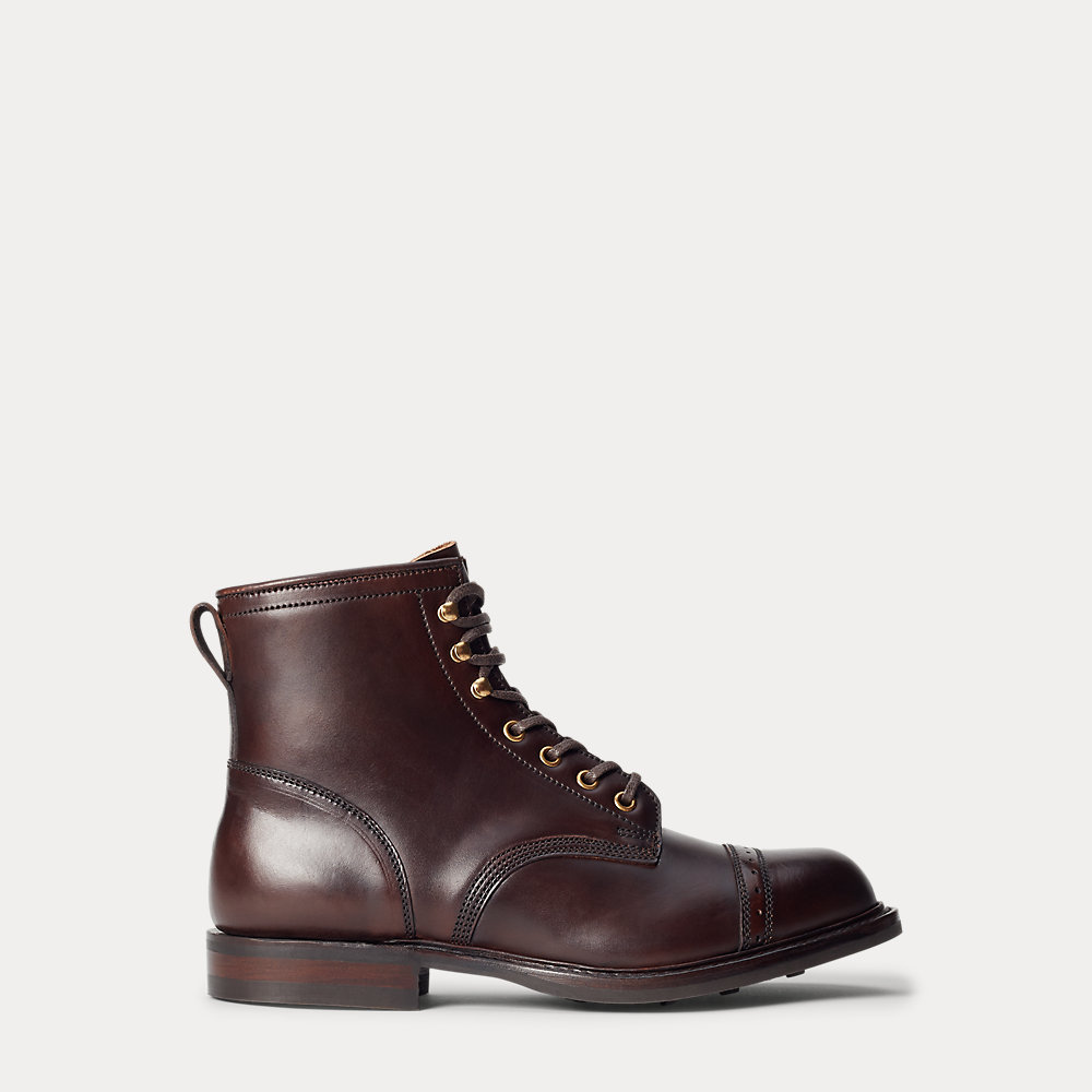 Rrl Leather Boot In Brown