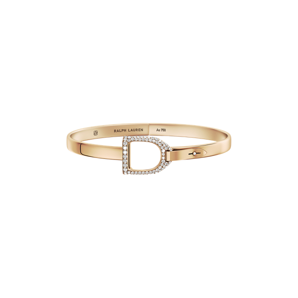 Bracelet jonc étrier en or rose pavé - Ralph Lauren - Modalova