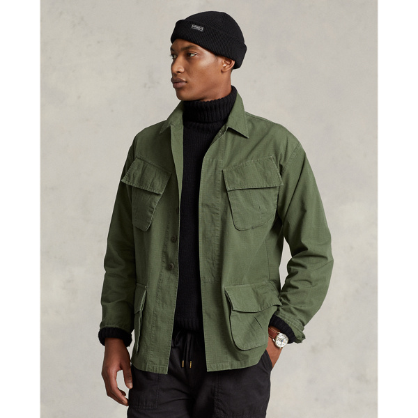 Polo Ralph Lauren Ripstop Overshirt In Olive