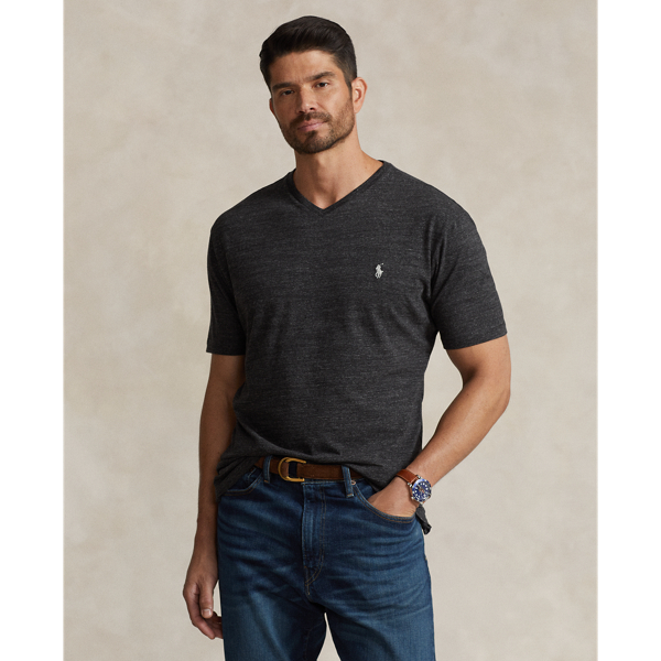 Polo Ralph Lauren Logo-embroidered Cotton-jersey T-shirt In Black Marl Heather