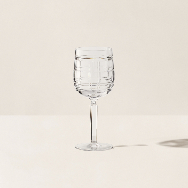 Plaid Red Wine Glass