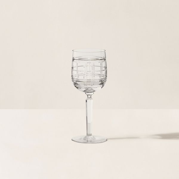 Plaid White Wine Glass