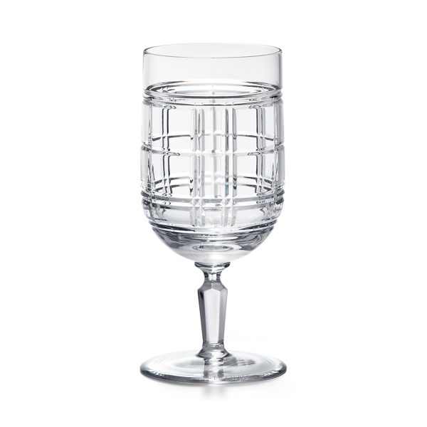 Polo Ralph Lauren Hudson Plaid Beverage Glass In Clear