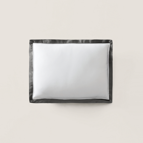 Polo Ralph Lauren Organic Sateen Border Pillow In True Graphite