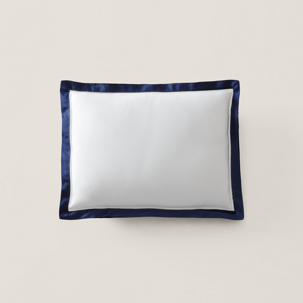 Polo Ralph Lauren Organic Sateen Border Bedding 624 Thread Count Throw Pillow In Polo Navy