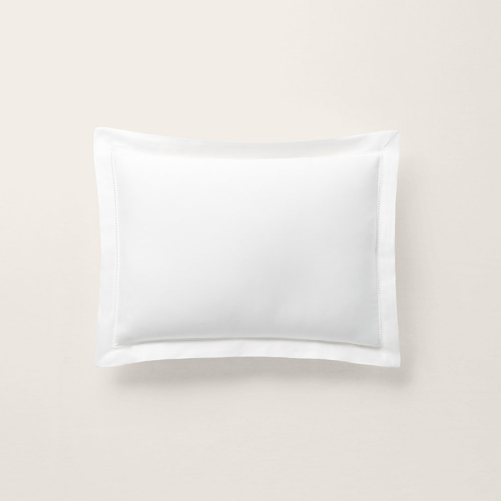 Ralph Lauren Organic Cotton Sateen Border Pillow In White
