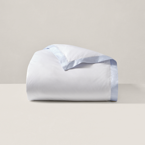 Polo Ralph Lauren Organic Cotton Sateen Border Duvet Cover In Blue Hyacinth