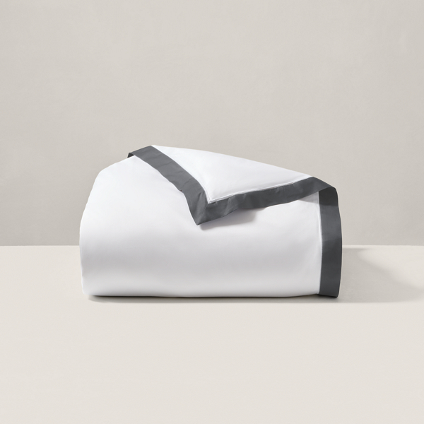 Polo Ralph Lauren Organic Cotton Sateen Border Duvet Cover In True Graphite