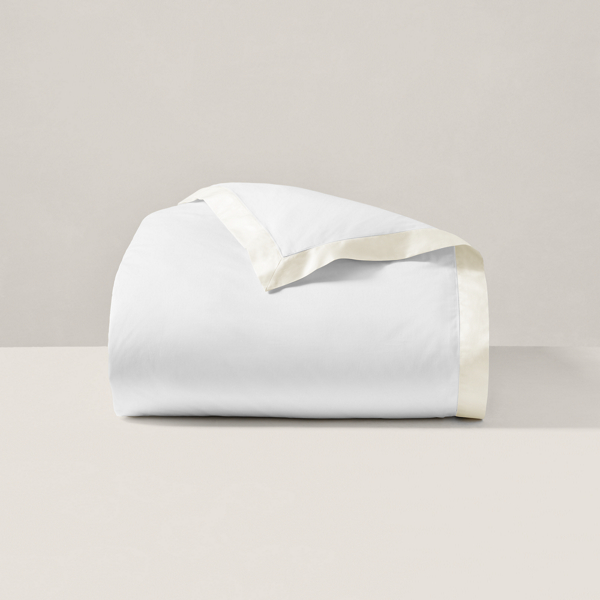 Polo Ralph Lauren Organic Cotton Sateen Border Duvet Cover In Parchment