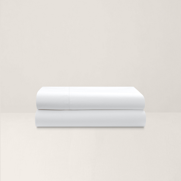 Polo Ralph Lauren Organic Cotton Sateen Border Sheeting In Studio White