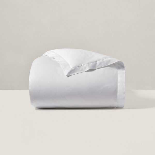 Polo Ralph Lauren Organic Cotton Sateen Border Duvet Cover In Studio White