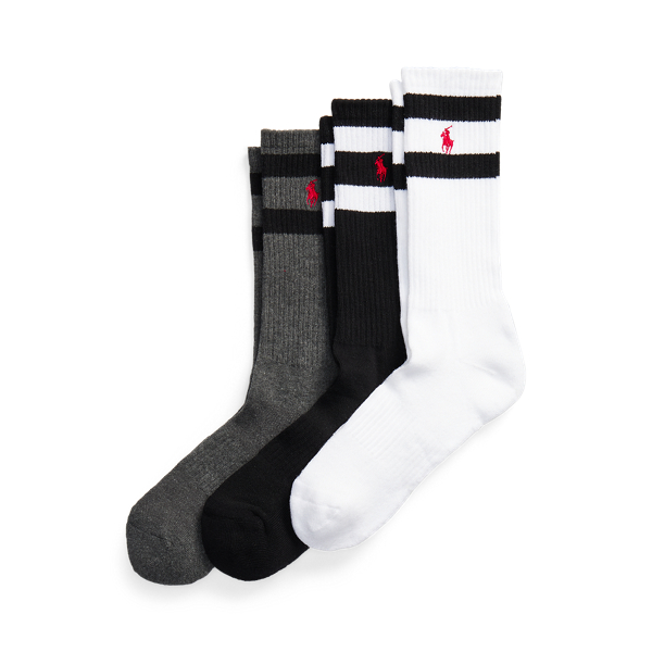 Shop Polo Ralph Lauren Athletic Crew Sock Three-pack In Multi