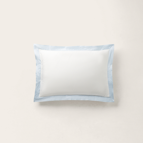 Polo Ralph Lauren Organic Cotton Sateen Border Sham In Blue Hyacinth