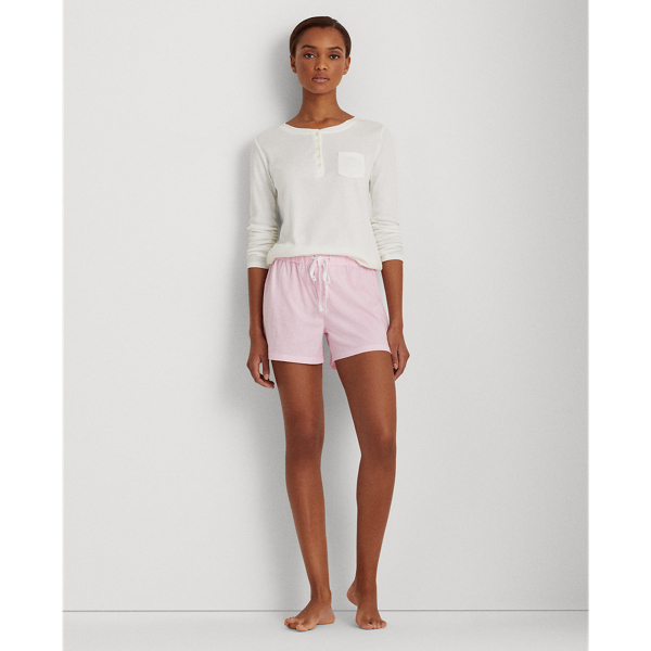 Ralph Lauren Striped Cotton-blend Sleep Short In Pink Stripe