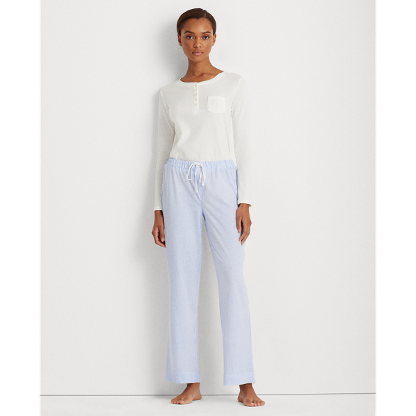 Ralph Lauren Striped Jersey Pajama Pant In Blue Stripe