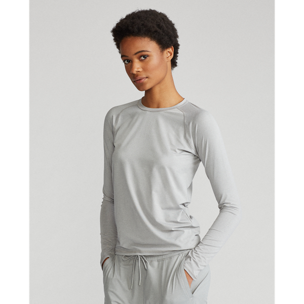 Rlx Golf Performance Jersey Long-sleeve Tee In Light Grey Heather