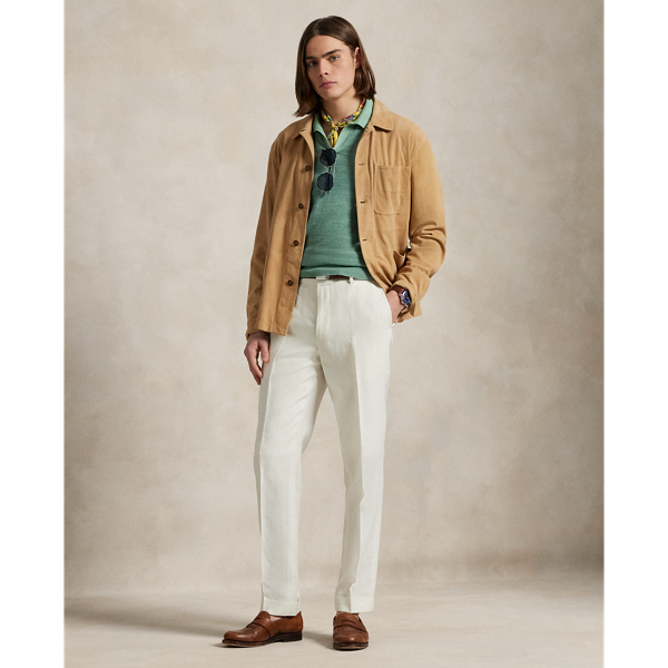 Ralph Lauren Linen Suit Trouser In Parchment Cream