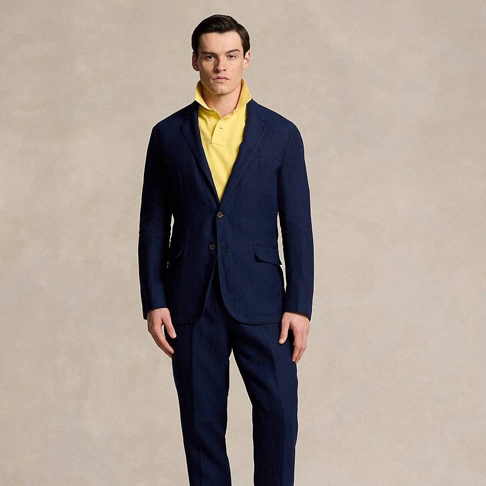 Polo Ralph Lauren Linen Suit Trouser In Blue