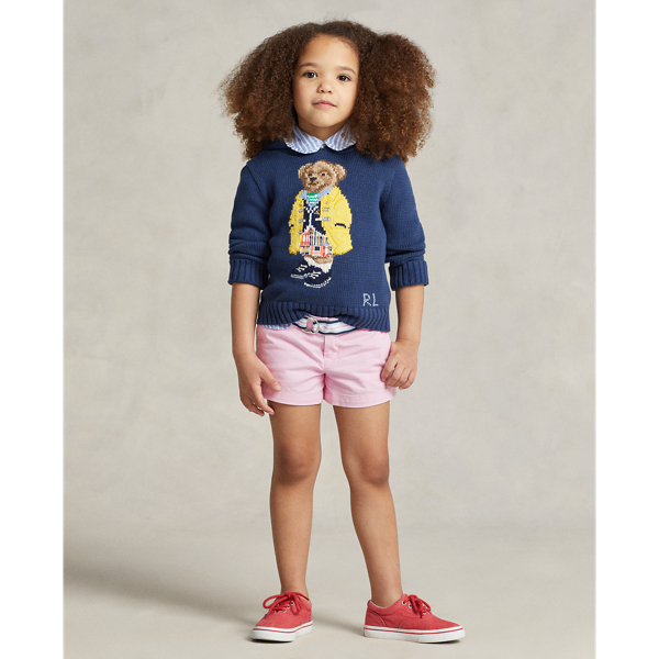 Polo Ralph Lauren Stripe-print Belted Cotton Shorts In Carmel Pink