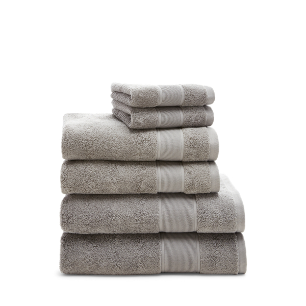 Shop Ralph Lauren Sanders 6-piece Towel Set In Pewter Grey
