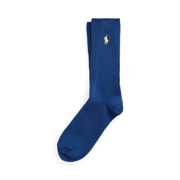 Polo Ralph Lauren Signature Pony Cotton-blend Crew Socks In Deep Blue